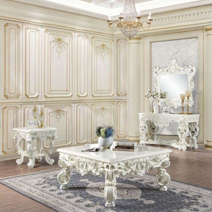 Adara Antique White Square Cocktail Table