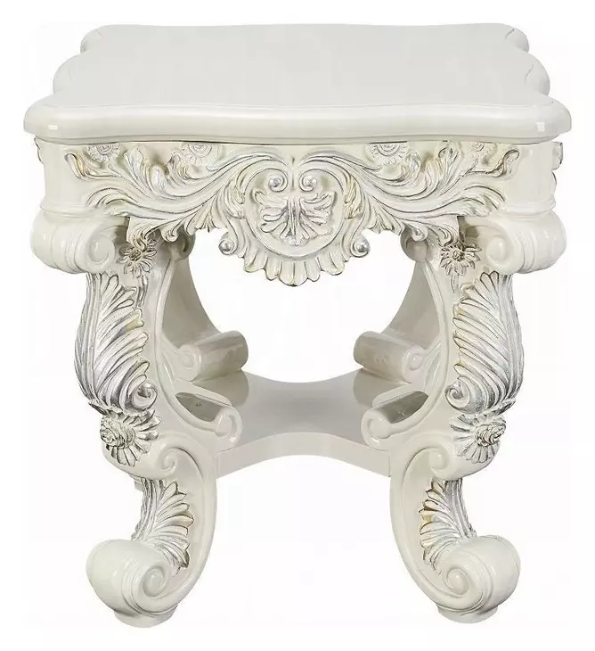 Adara Antique White Square End Table