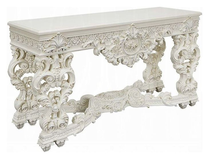 Adara Antique White Rectangular Sofa Table