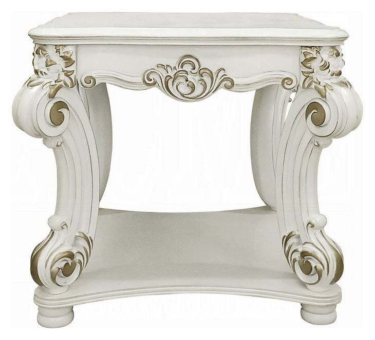 Vendome Antique Pearl Square End Table
