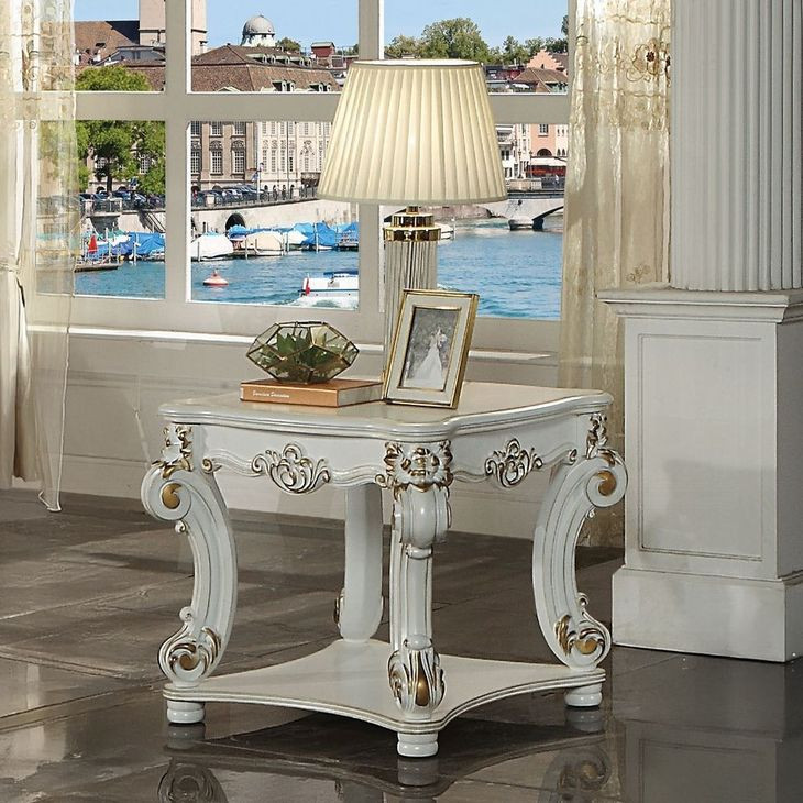 Vendome Antique Pearl Square End Table