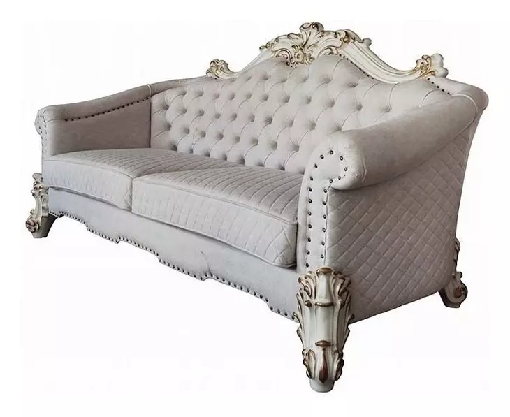 Vendome II Two Tone Ivory 89" Sofa with Nailhead Trim
