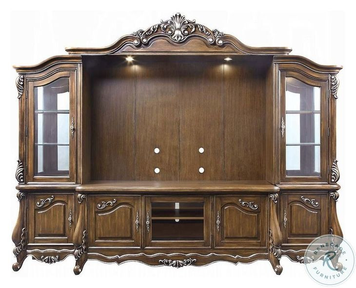 Latisha Antique Oak 121" Entertainment Center