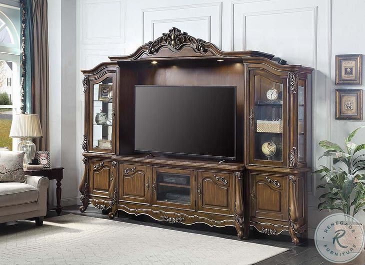 Latisha Antique Oak 121" Entertainment Center