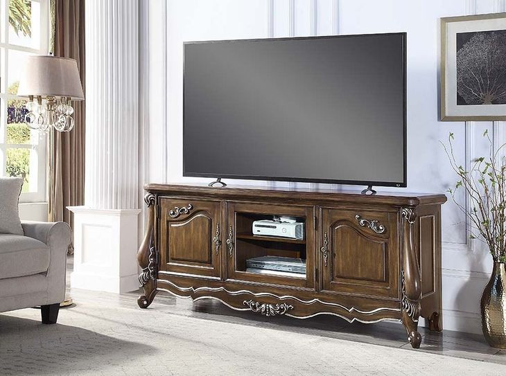 Latisha Antique Oak 75" TV Stand with LED