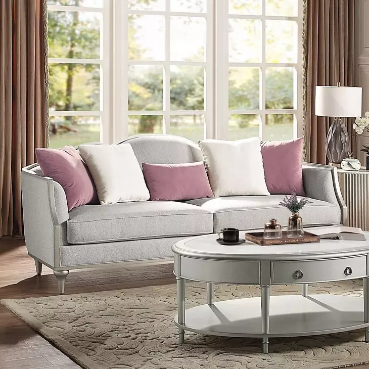 Kasa Beige 94" Sofa with Pillows
