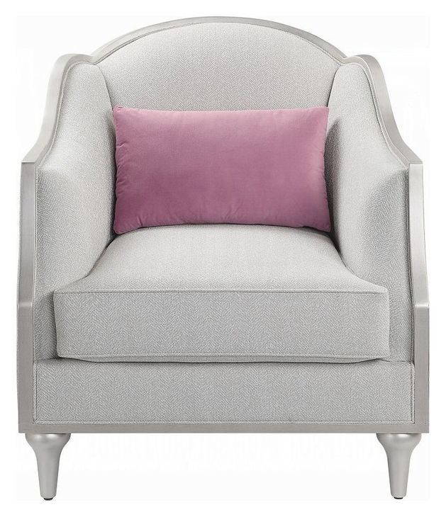 Kasa Beige Upholstered Lounge Chair with Pillow