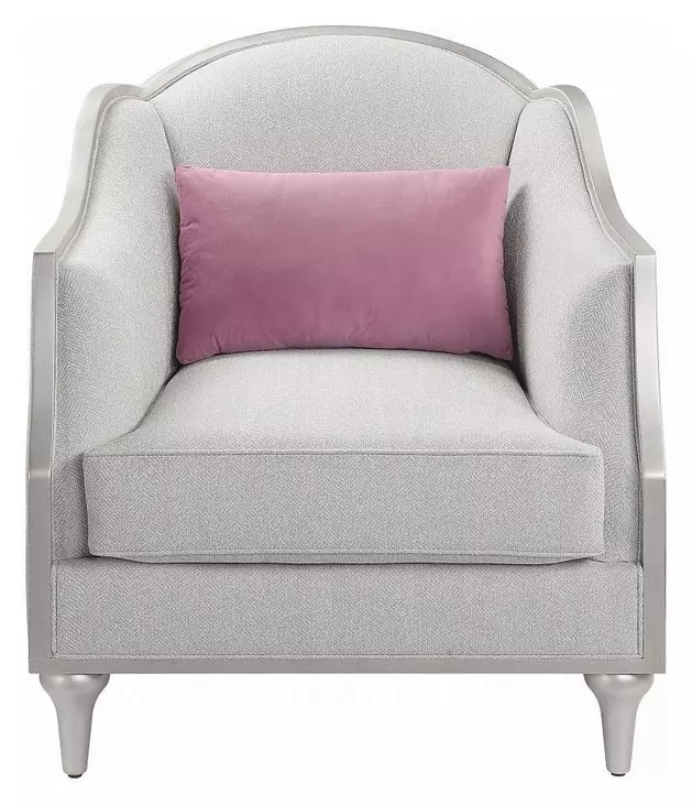 Kasa Beige Upholstered Lounge Chair with Pillow