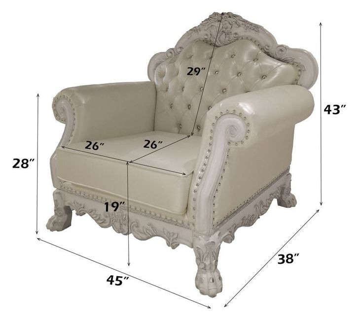 Dresden Cream Upholstered Accent Chair with Pillows and Nailhead Trim