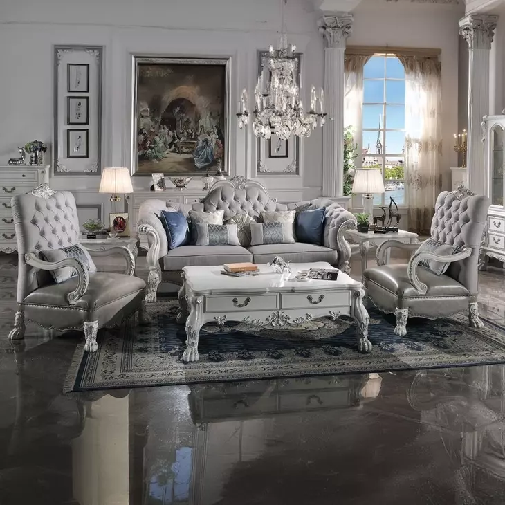 Dresden Bone White Rectangular End Table