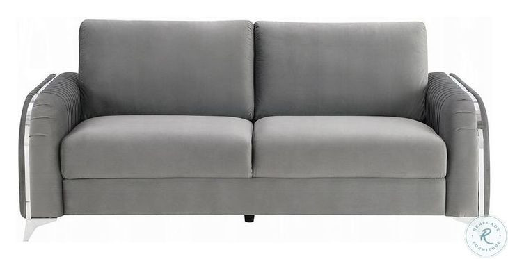Wenona Gray Velvet 79" Sofa