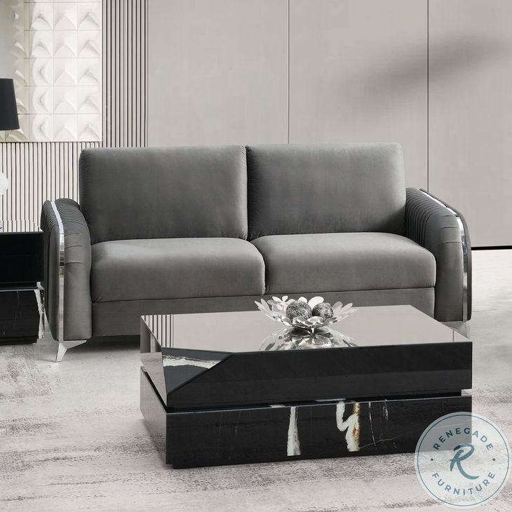 Wenona Gray Velvet 79" Sofa