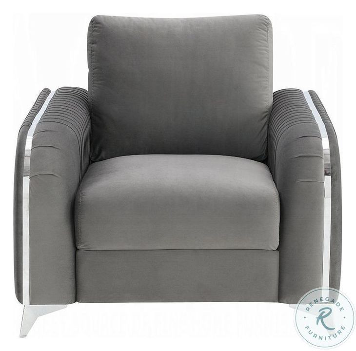 Wenona Gray Velvet Chair