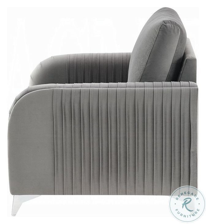 Wenona Gray Velvet Living Room Set