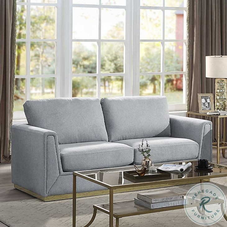 Valin Gray Linen Living Room Set