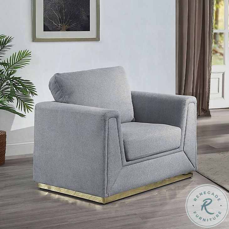 Valin Gray Linen Chair