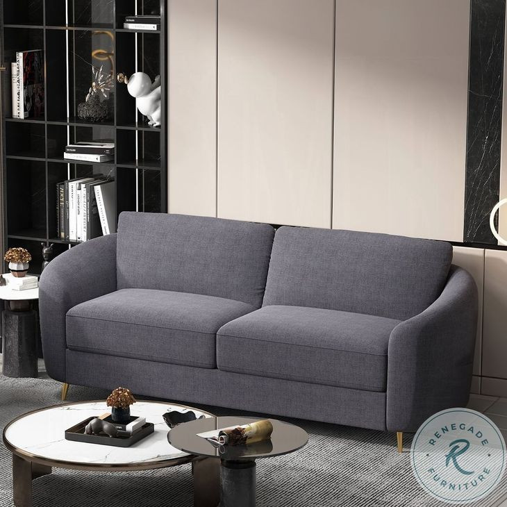Yuina Gray Linen 80" Sofa