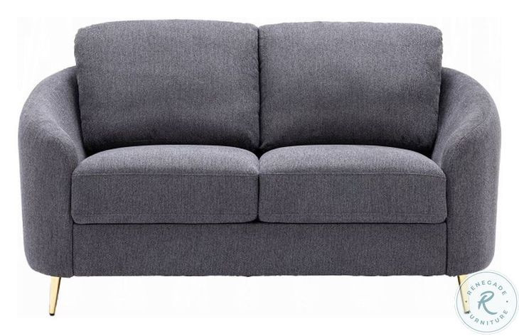 Yuina Gray Linen 60" Loveseat