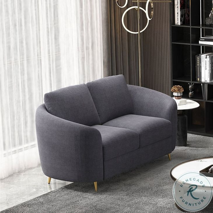 Yuina Gray Linen 60" Loveseat