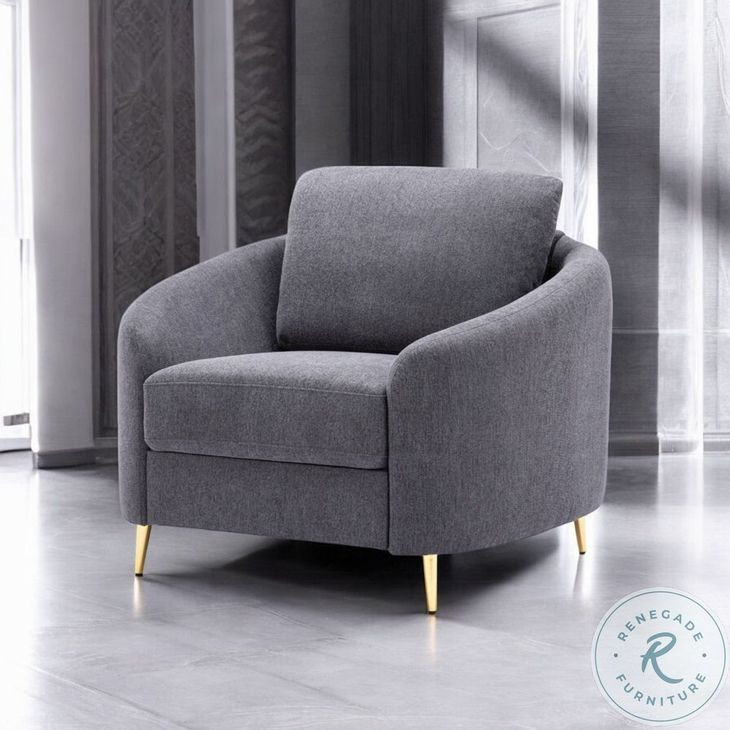Yuina Gray Linen Chair