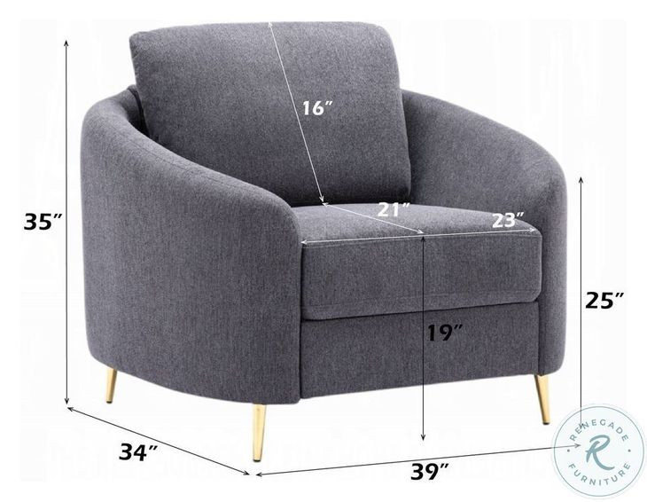 Yuina Gray Linen Chair from ACME Furniture | Coleman Furniture