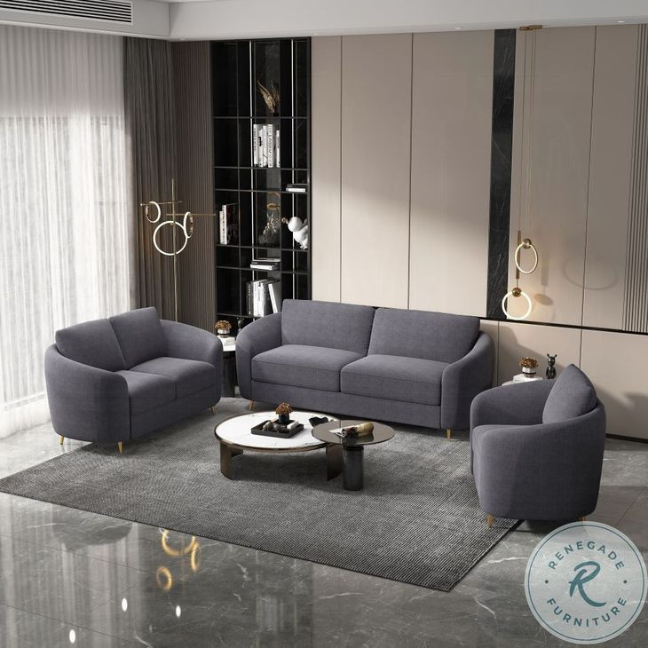 Yuina Gray Linen Chair from ACME Furniture | Coleman Furniture