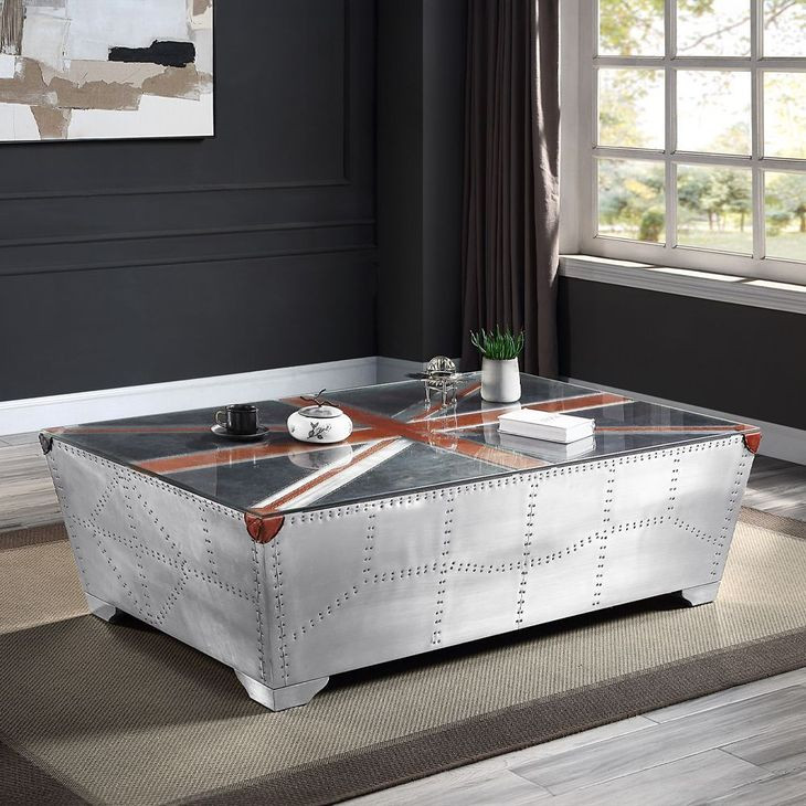 Brancaster Silver Rectangular Glass Top Coffee Table