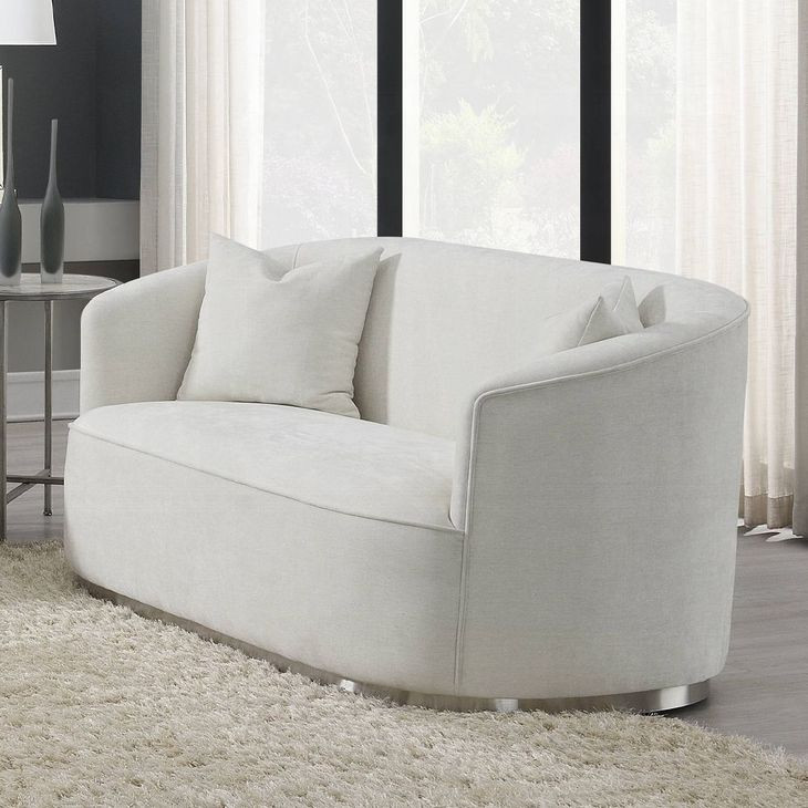 Odette Beige 64" Loveseat with Pillows