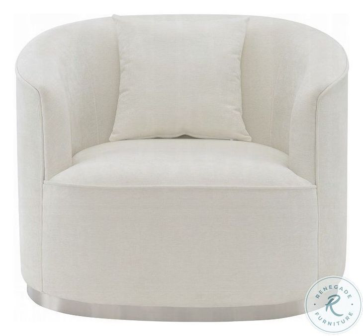 Odette Beige Chenille Chair with Pillow
