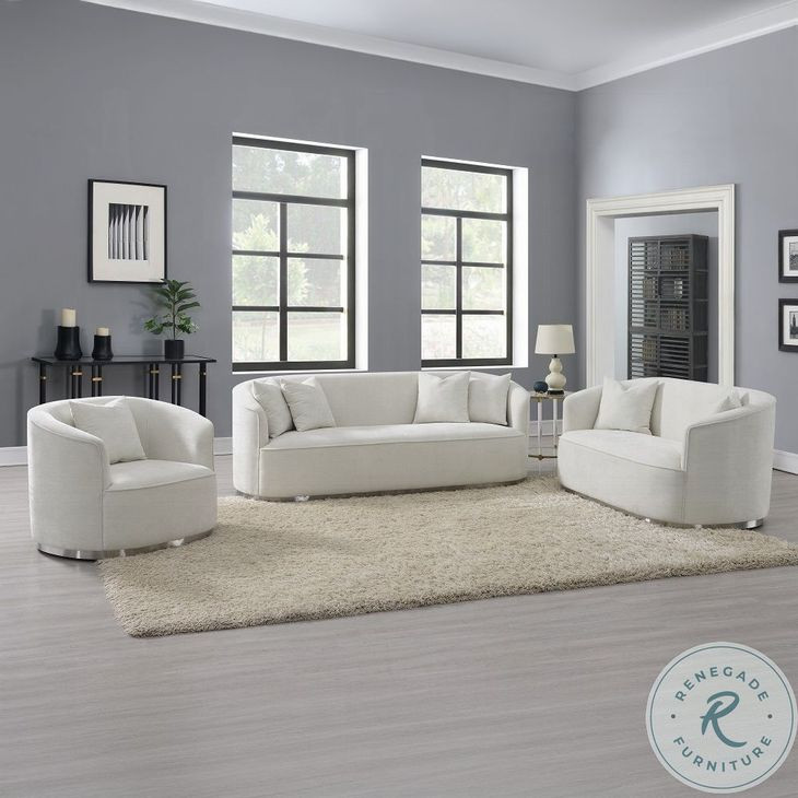 Odette Beige Chenille Chair with Pillow