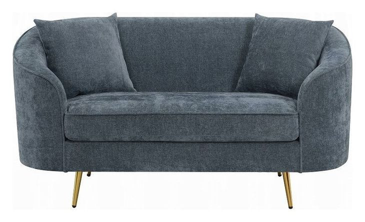 Nakendra Cobalt Blue 61" Loveseat with Pillows