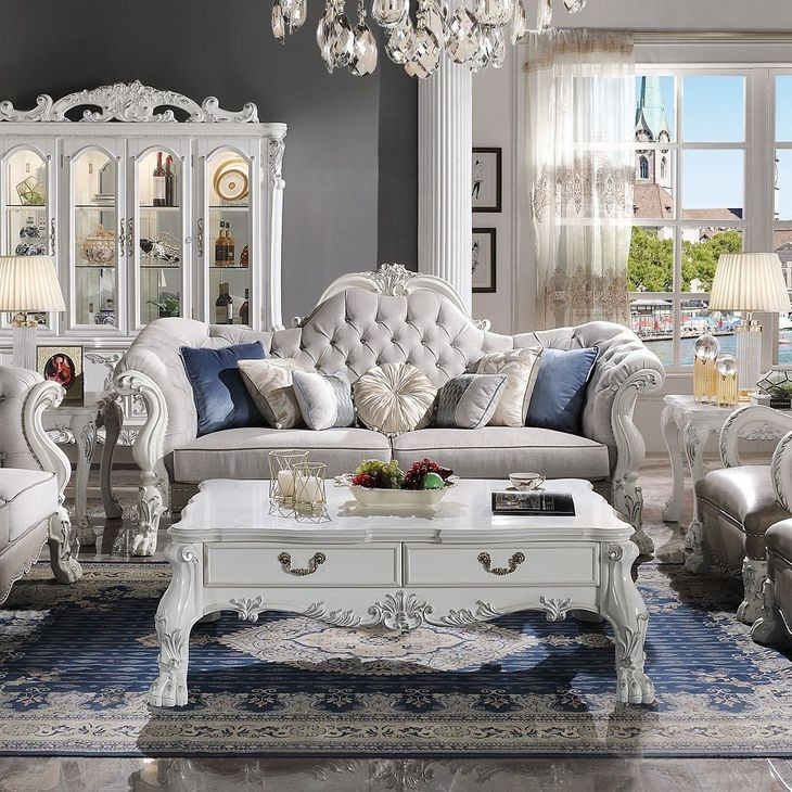 Dresden Beige 96" Sofa with Nailhead Trim