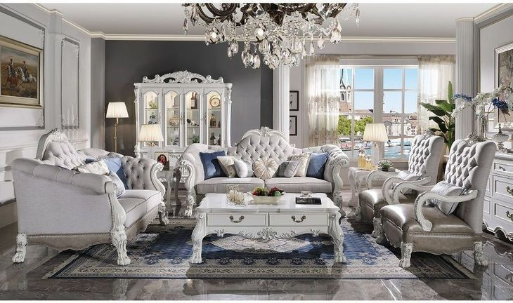 Dresden Beige 96" Sofa with Nailhead Trim