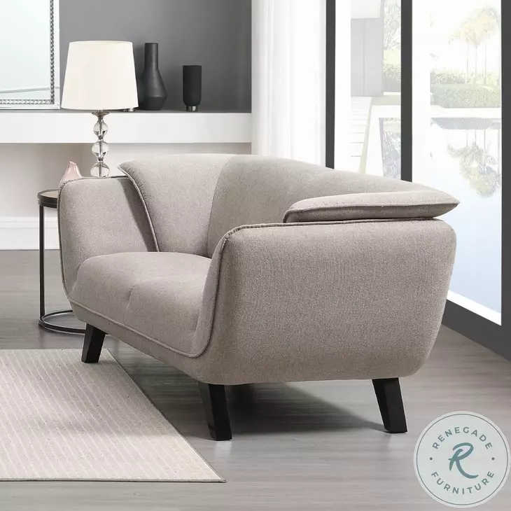 Nayeli Brown Linen 65" Loveseat