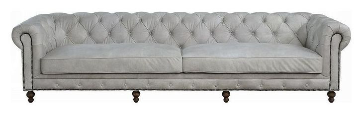 Ofer Vintage White Leather 122" Sofa