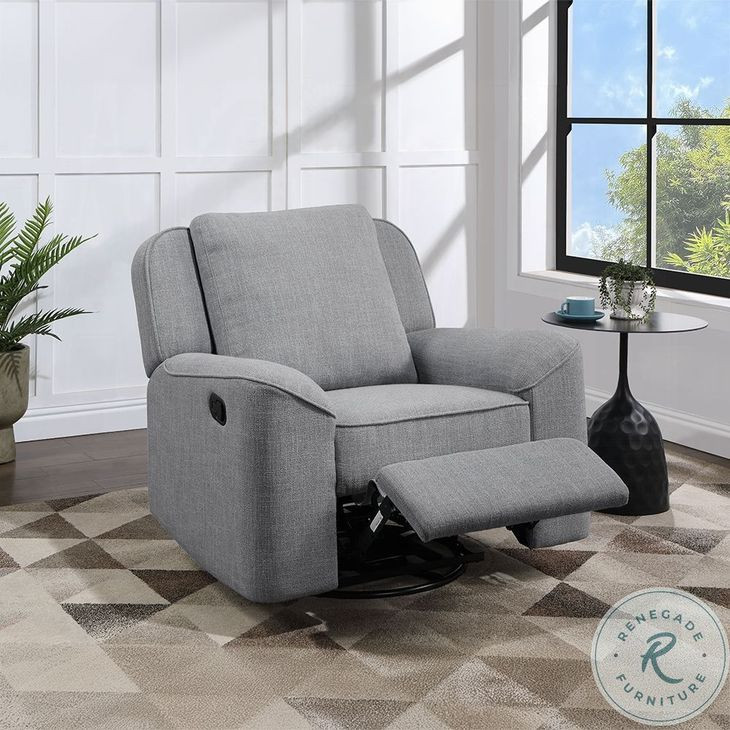 Destiny Gray Linen Glider Swivel Recliner