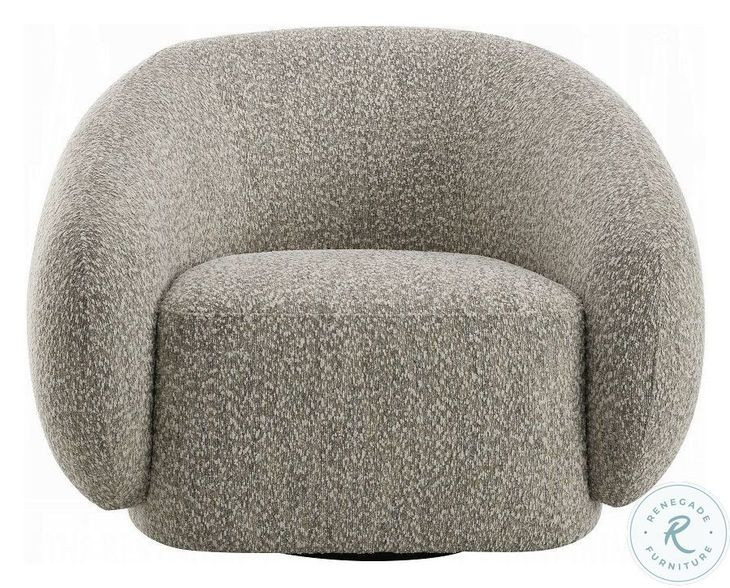 Isabel 2 Tone Brown Boucle Chair with Swivel