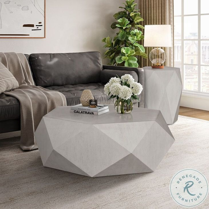 Hanniel Antique White Hexagonal Occassional Table Set from ACME ...