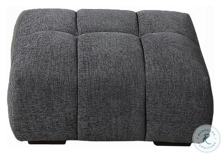Chosen Gray Chenille Rectangular Ottoman