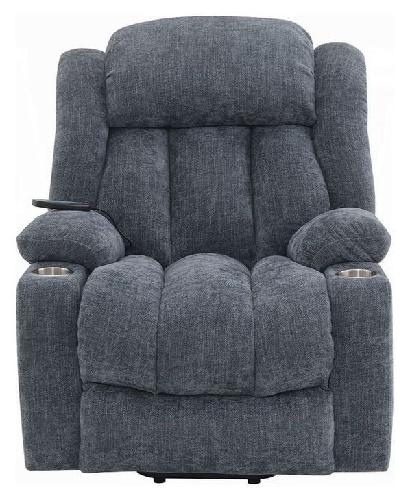 Omarion Blue Power Lift Recliner with Heating Massage and USB Charging