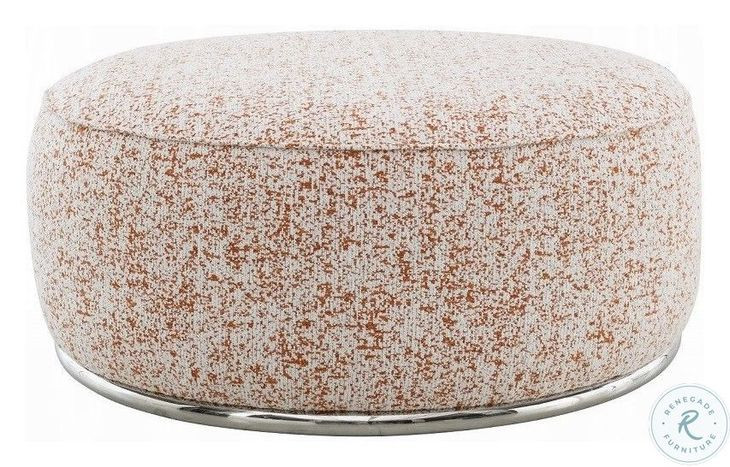 Sahara Pattern Boucle Round Ottoman
