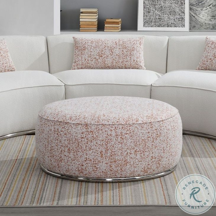 Sahara Pattern Boucle Round Ottoman
