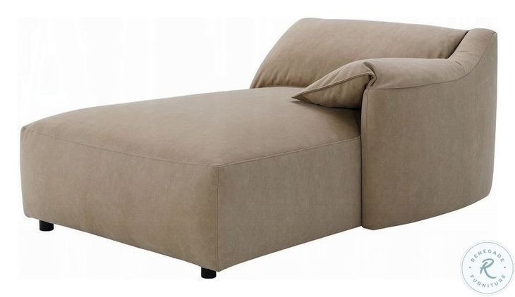 Veata Light Brown Suede Sectional Sofa