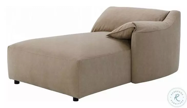 Veata Light Brown Suede Sectional Sofa