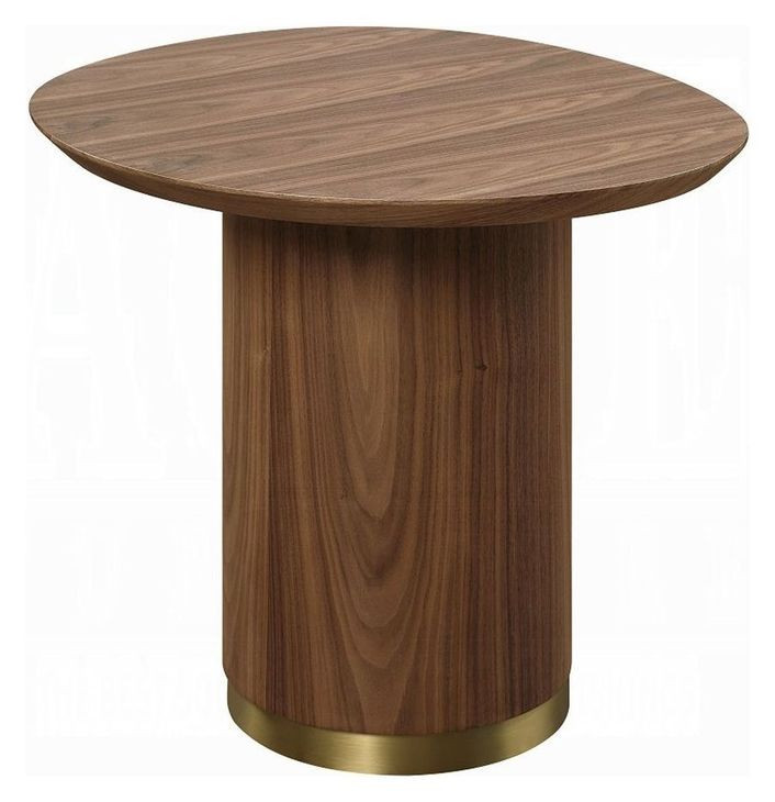 Willene Beige and Dark Oak Free Form Ceramic Top Occassional Table Set