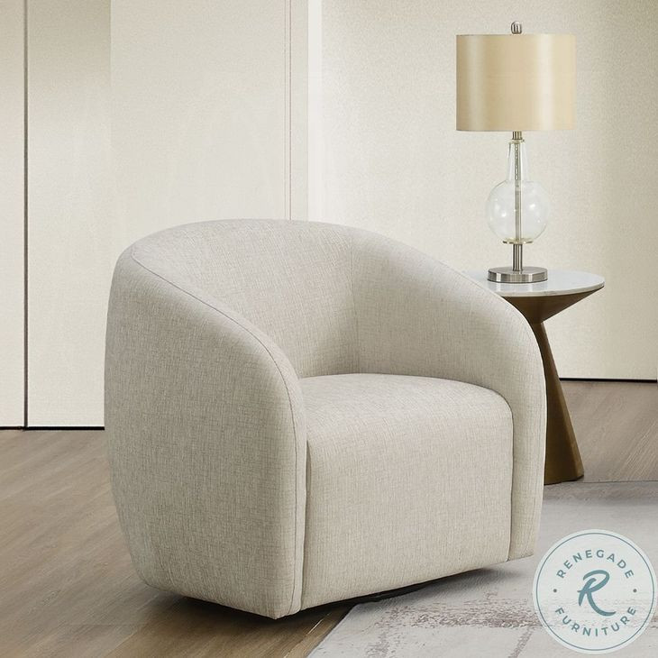 Etienne Beige Linen Chair with Swivel