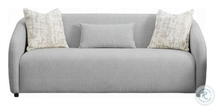 Etienne Gray Linen 84" Sofa with 3 Pillows