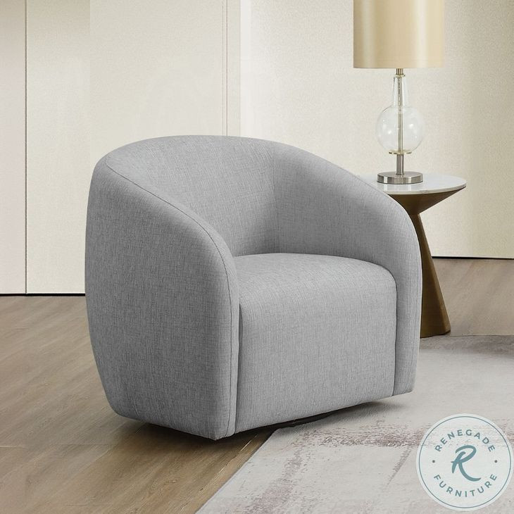 Etienne Gray Linen Chair with Swivel