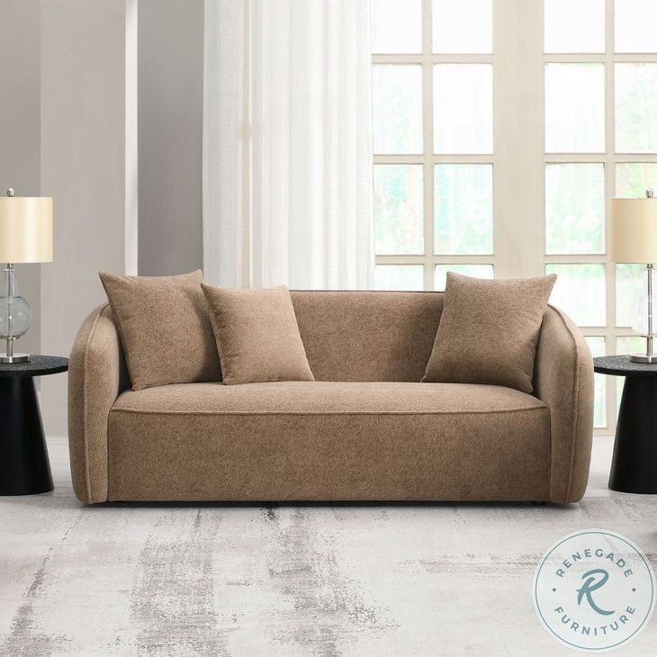 Keith Brown Chenille 79" Sofa with 3 Pillows