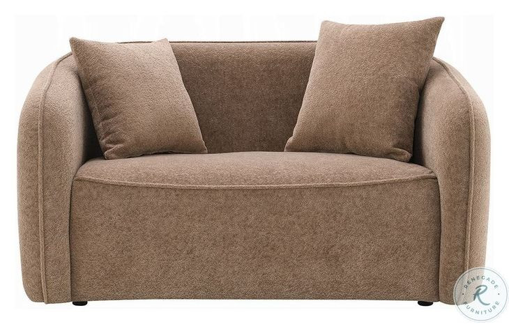 Keith Brown Chenille 57" Loveseat with 2 Pillows